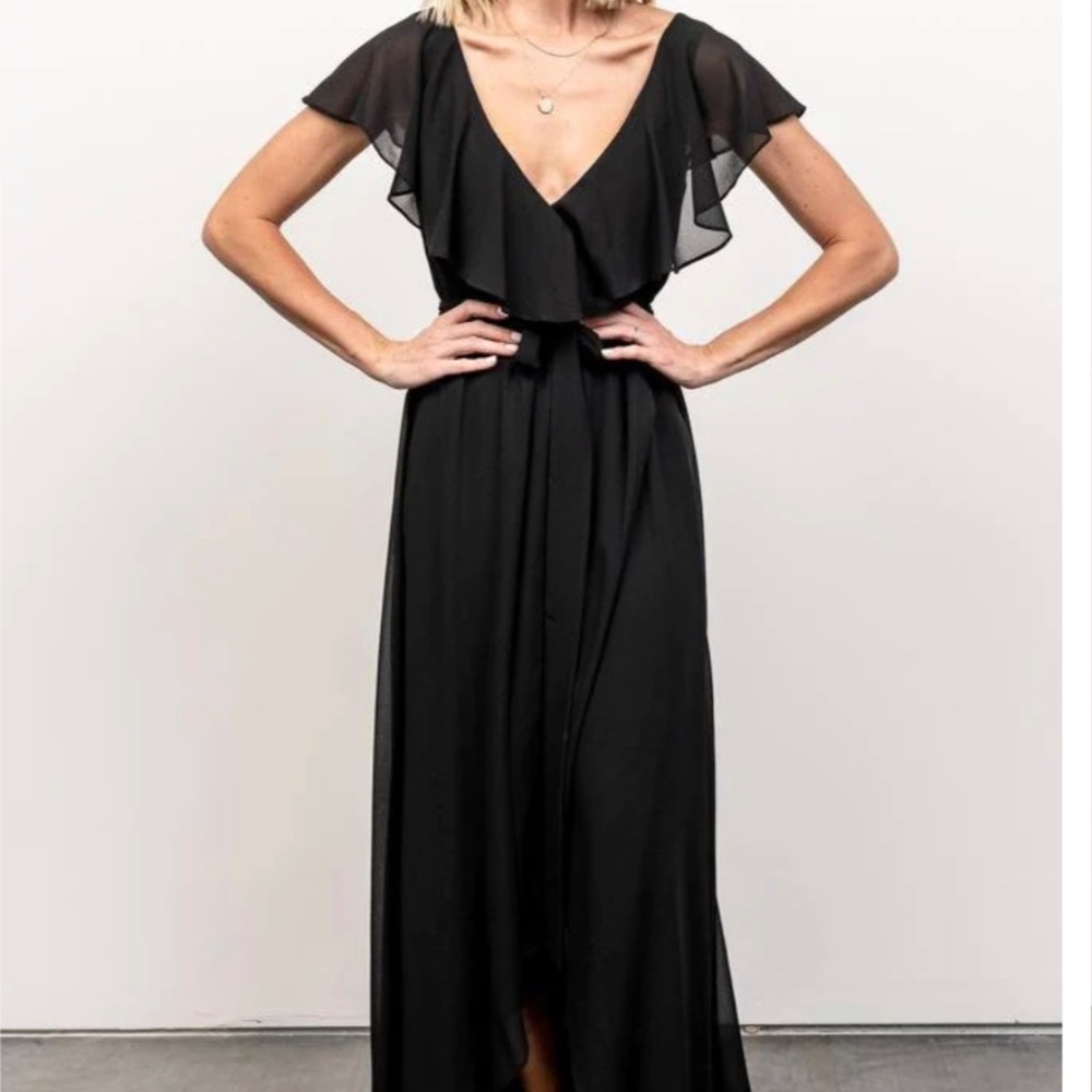 Black Baltic Born Katya Ruffle Dress